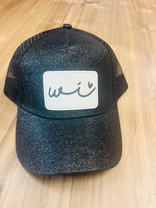 Ladies Glitter "WI 🖤" Ponytail Hat