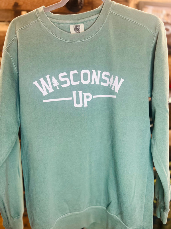 Wisconsin Up (pines) - Unisex Crewneck Sweatshirt