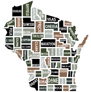 Wisconsin Counties - Unisex TShirt