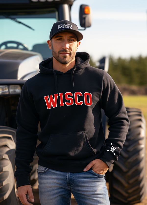 Wisco (Varsity) -Black Unisex Hoodie